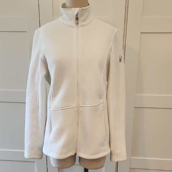 Spyder Women's White Full-Zip Ski Jacket White Size Large - Picture 1 of 6